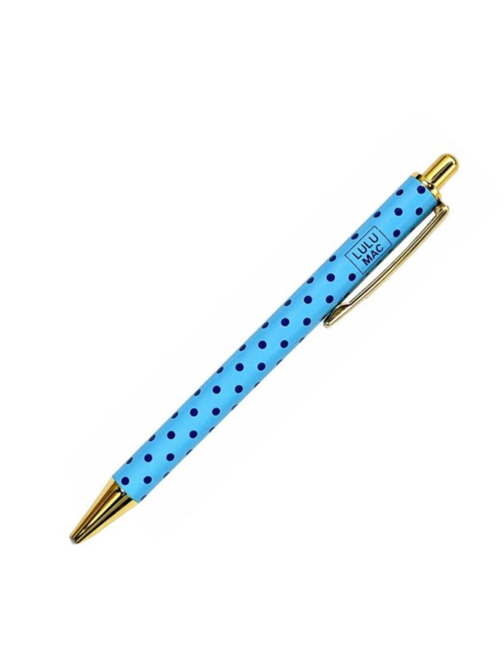 Lulu Mac Blue & Navy Polka Dot Ink Pen